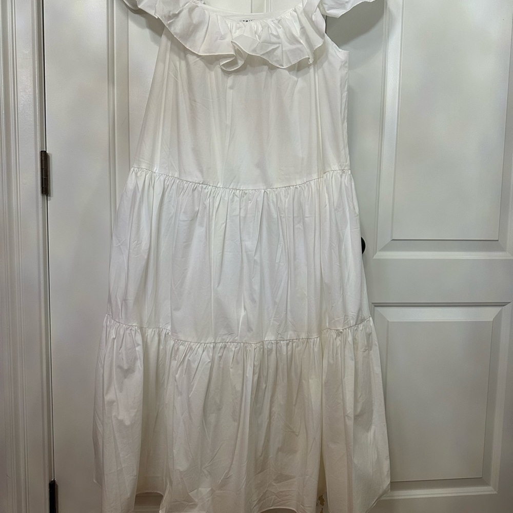 Elegant White Ruffle Dress